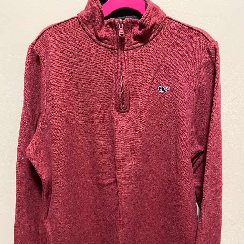 Boys Vineyard Vines 1/4 Zip Sweater Red Size Medium 12-14